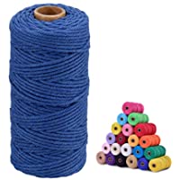 Macrame Cuerda de Algodón Hilo Macrame Cordel 3mm x 100M para Manualidades- Decoración- Bricolaje- Envolver Regalos…